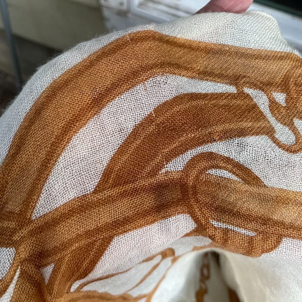 LAUREN RALPH LAUREN Signed Equestrian Tack Pure Wool SCARF WRAP 25